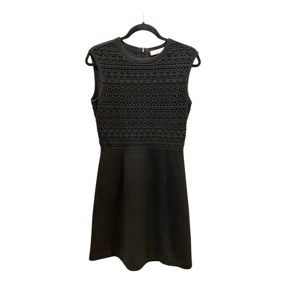 G30 Tory Burch Roberta Crochet Inset Knit Sweater Dress Career Work Sz 8 - Picture 6 of 8